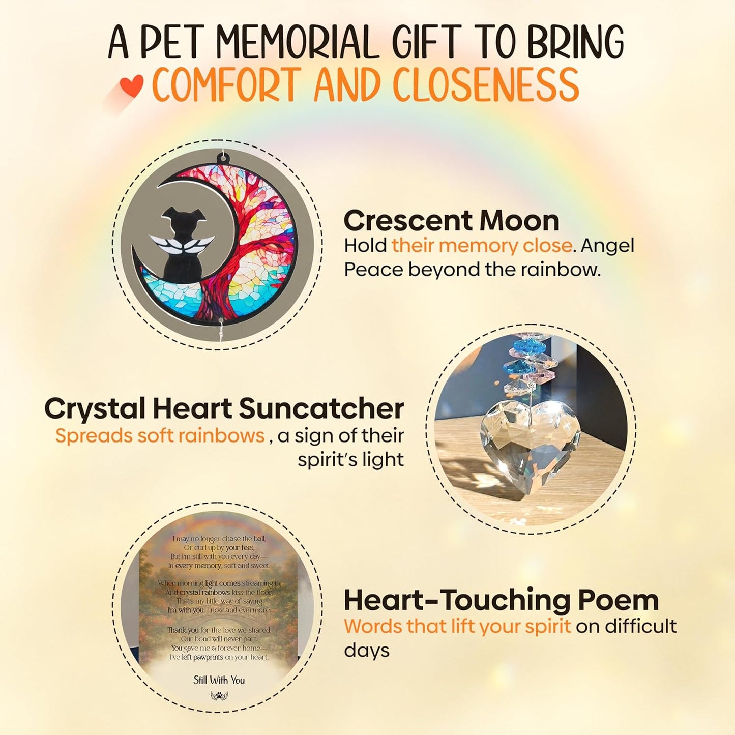 Pet Memorial Suncatcher Moon Shape