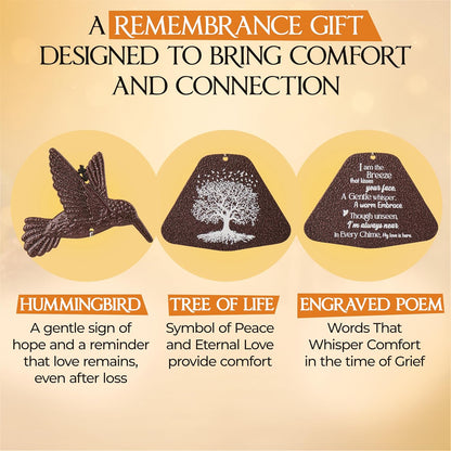 Captain Decor 32'' Hummingbird Brown Memorial Wind Chime