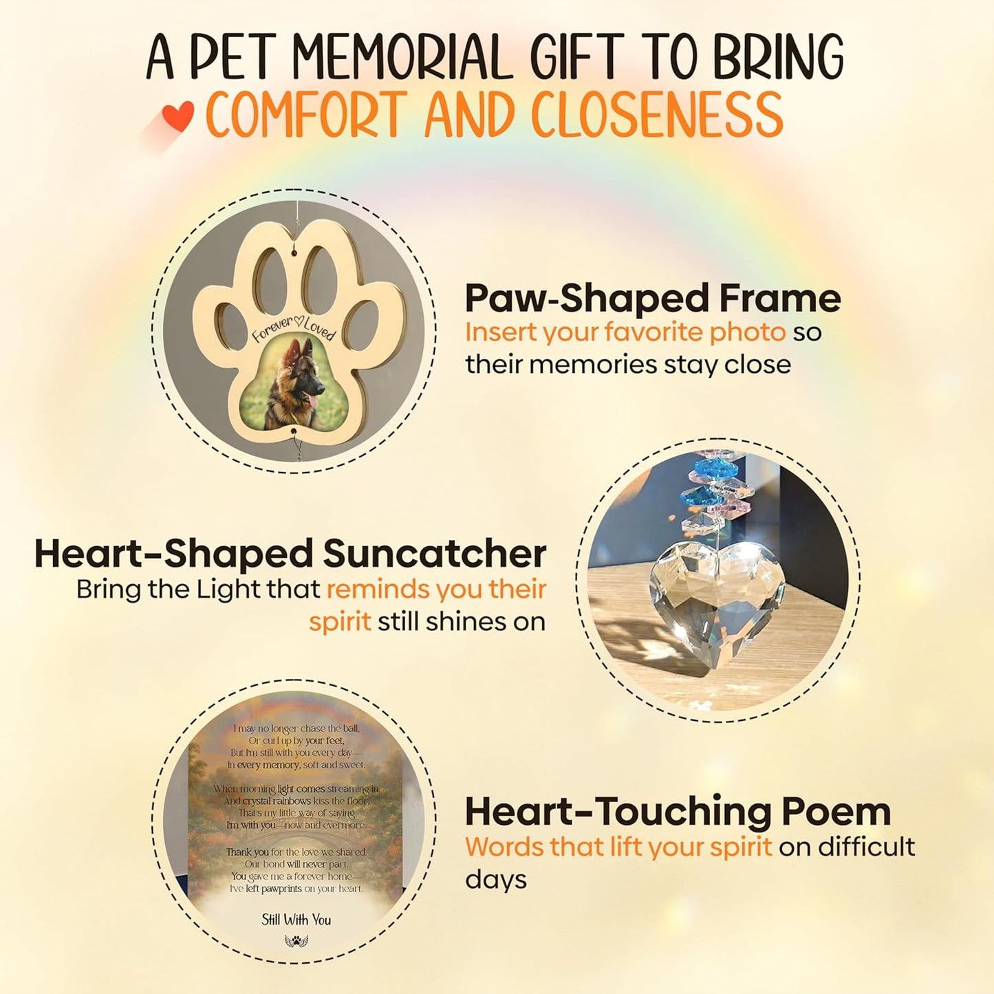 Personalized Pet Memorial Suncatcher Beige