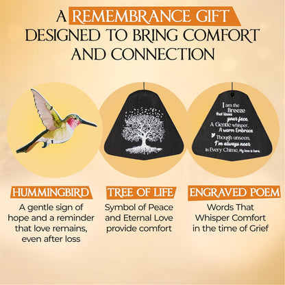 Captain Decor 32'' Hummingbird Black Memorial Wind Chime