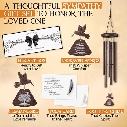Captain Decor 32'' Hummingbird Brown Memorial Wind Chime