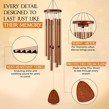 Captain Decor 32'' Teardrop Golden Memorial Wind Chime