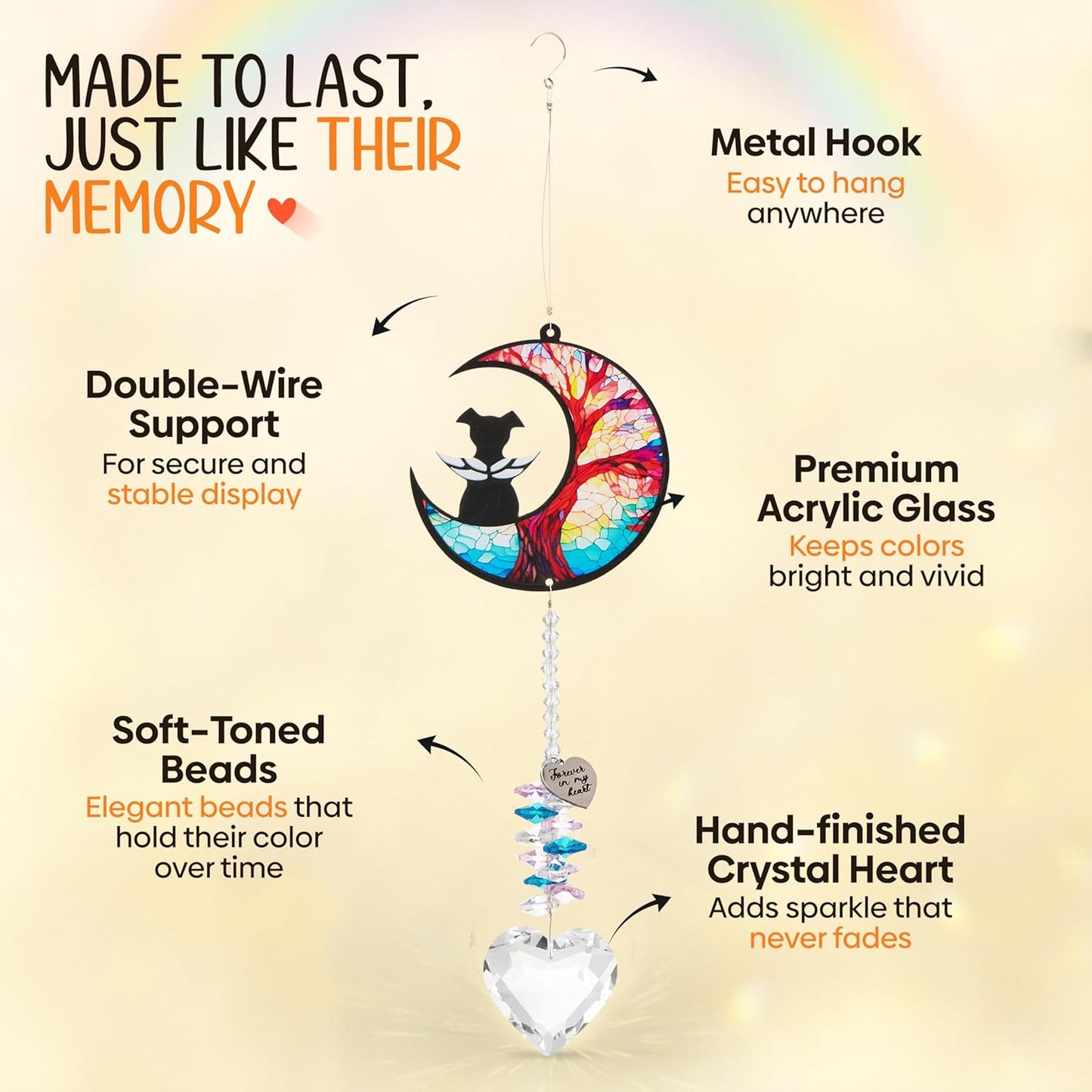 Pet Memorial Suncatcher Moon Shape
