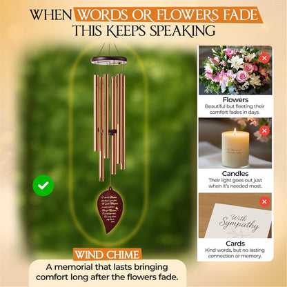 Captain Decor 32'' Leaf Golden  Memorial Wind Chime