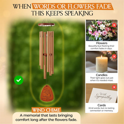 Captain Decor 32'' Teardrop Golden Memorial Wind Chime