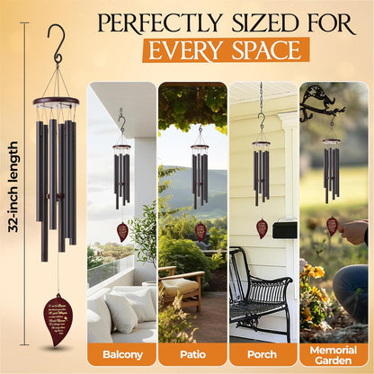 Captain Decor 32'' Leaf BlackMemorial Wind Chime