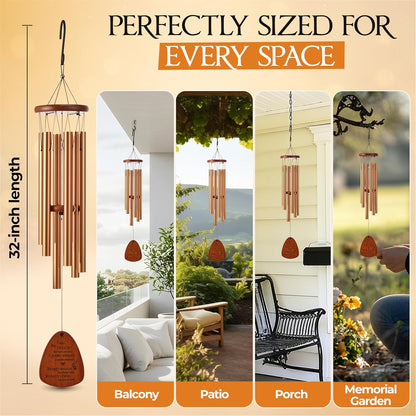 Captain Decor 32'' Teardrop Golden Memorial Wind Chime