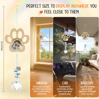 Personalized Pet Memorial Suncatcher Beige