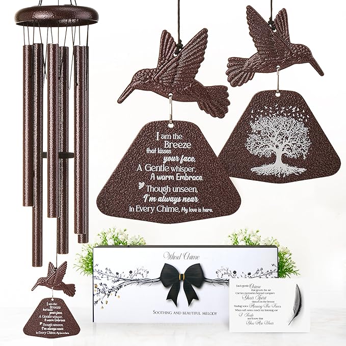 Captain Decor 32'' Hummingbird Brown Memorial Wind Chime