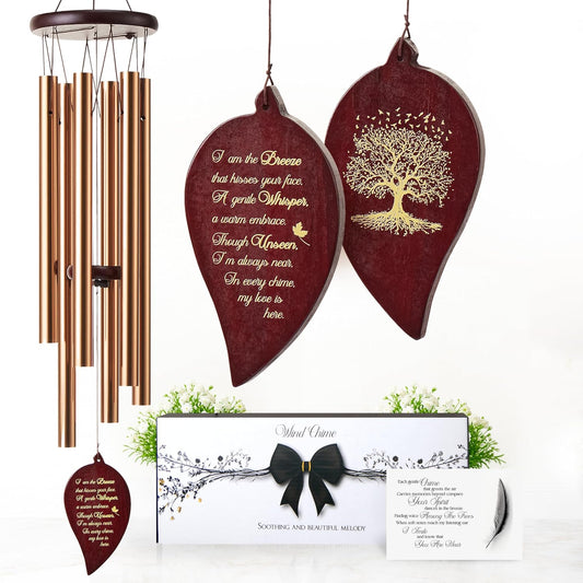 Captain Decor 32'' Leaf Golden  Memorial Wind Chime