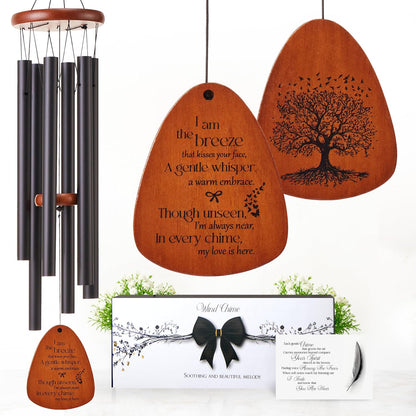Captain Decor 32'' Teardrop Black Memorial Wind Chime