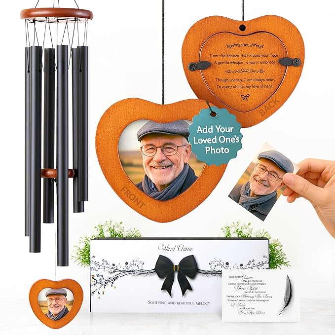 Captain Decor 32" Memorial Wind Chimes Black and Brown